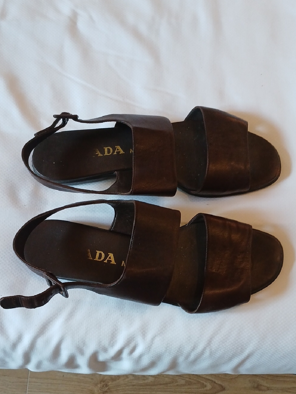 Prada Brown Leather Slide Sandals with Back Strap EUC. - Picture 2 of 7